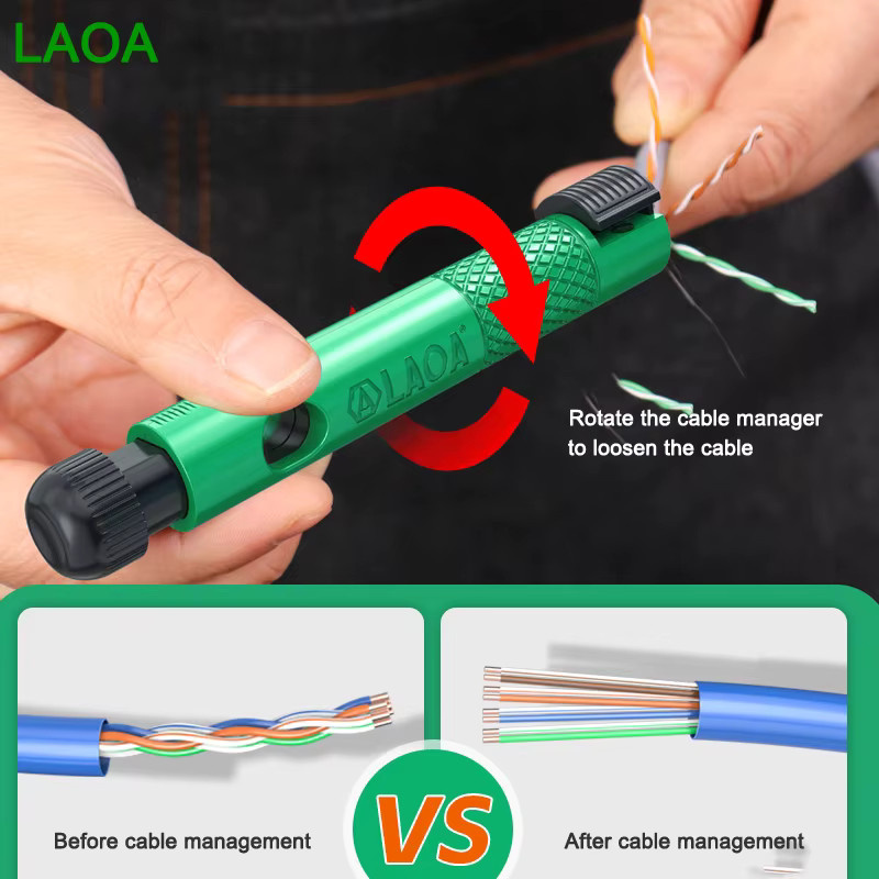 LAOA Professioneller stiftförmiger Netzwerkkabel-Geradehalter für Cat5, Cat6 oder Cat7 in Grün - Bild 3