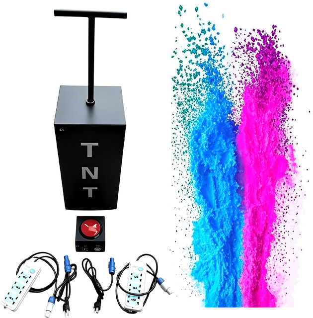 TNT Gender-Reveal-Maschine, Rosa-Blau-Pulver, SFX-Feuerwerk, Party-Popper, Sprühkanone - Bild 1