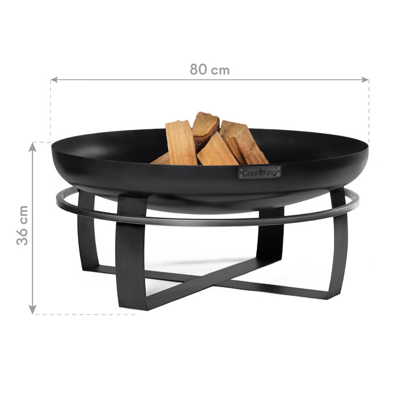 CookKing Feuerschale Viking mit umlaufendem Tragegriff, Schwarz, Durchmesser: 80 cm, Höhe: 36 cm - Bild 7