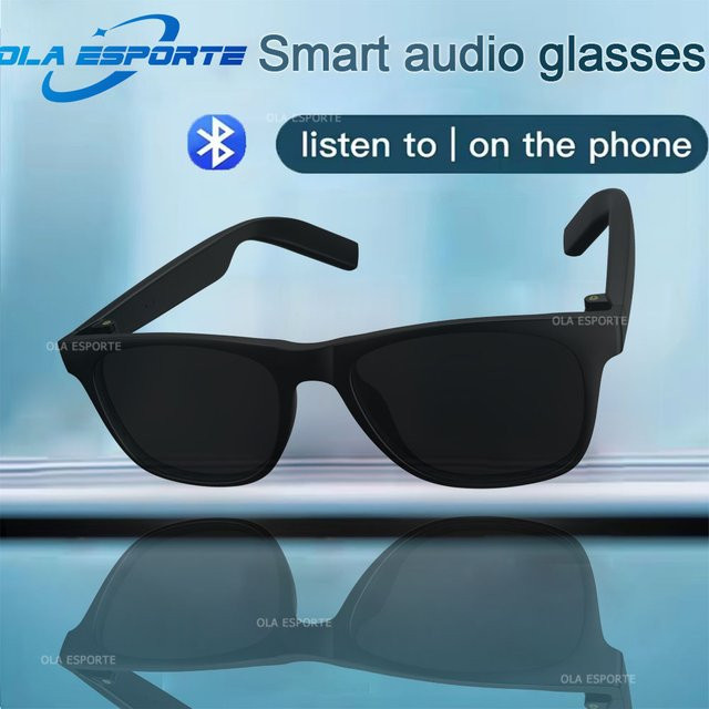 Ola Esporte Smart Bluetooth Sonnenbrille mit Sprachanruf-Steuerung und Musikfunktion, UV-polarisiert, Schwarz - Bild 1