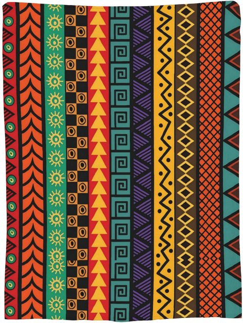 YglFifteen Kuscheldecke im Ethnic Tribal Design, flauschige Decke aus Flanell in Multicolour, B/T: 130 x 150 cm - Bild 1