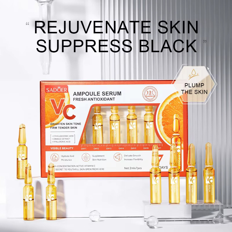 SADOER Serum Vitamin C und Hyaluronsäure, 7 Stück, für trockene Haut - Bild 2