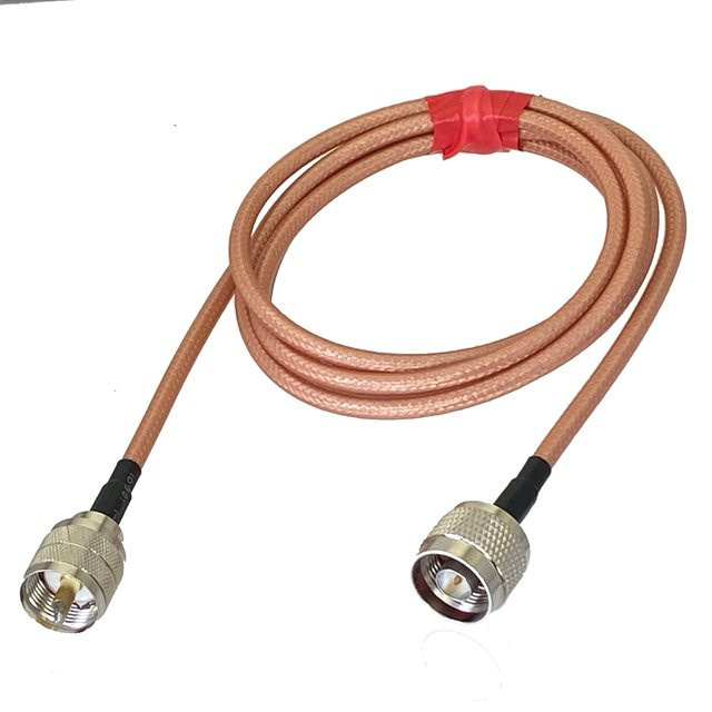 TTVXO RG142 HF-Jumper Pigtail Kabel mit N-Stecker auf UHF PL259 Stecker, 50 Ohm, Farbe: Silber - Bild 1