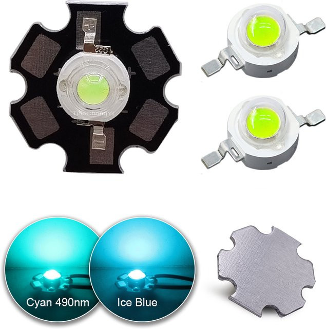 TiaoChongYi Hochleistungs-LED Eisblau 480 nm Cyan 490 nm 3,2–3,6 V 700 mA Leuchtdiode für DIY-LED-Strahler - Bild 1