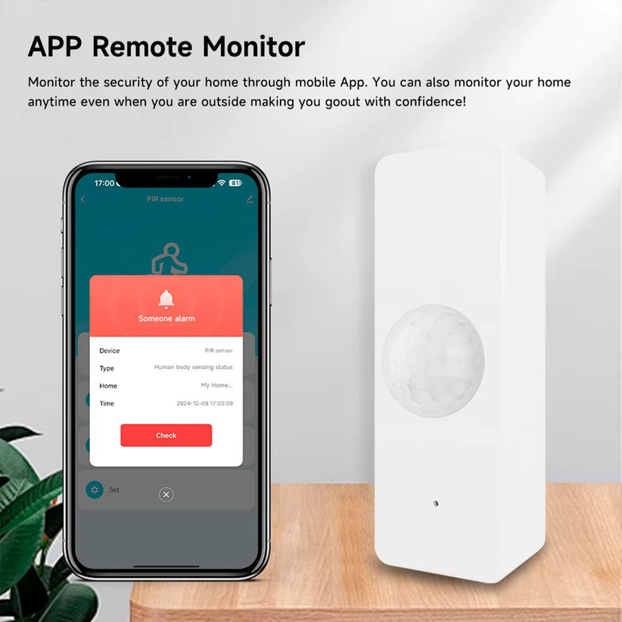 Tuya WLAN Zigbee Smart PIR Bewegungsmelder in Weiß, Infrarot-Körperdetektor für Haussicherheit und Einbruchalarm, kompatibel mit Smart Life und Alexa - Bild 2