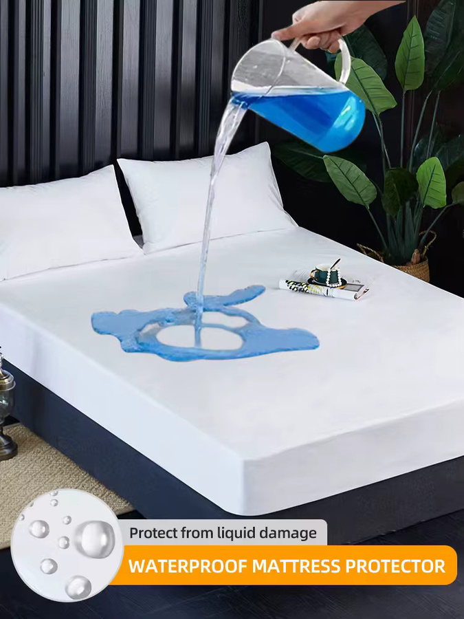 Amazon Basics Wasserdichter und atmungsaktiver Matratzenschoner, Weiß, B/T/H: 90 x 200 cm - Bild 3