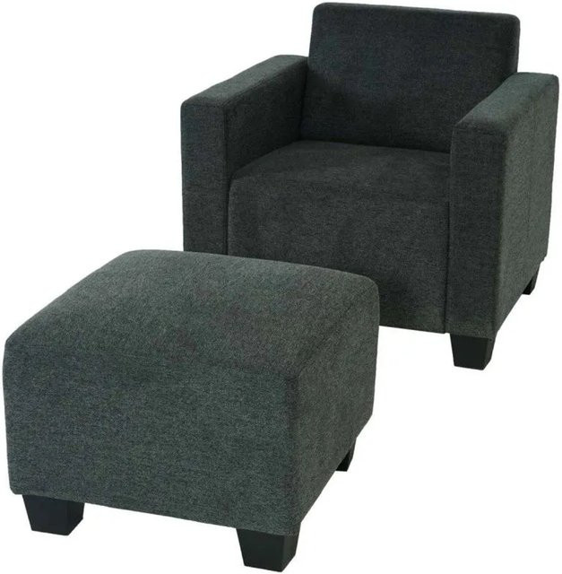 MCW Moncalieri Modular Loungesessel mit Ottomane in Anthrazit-Grau aus Stoff und Textil - Bild 2