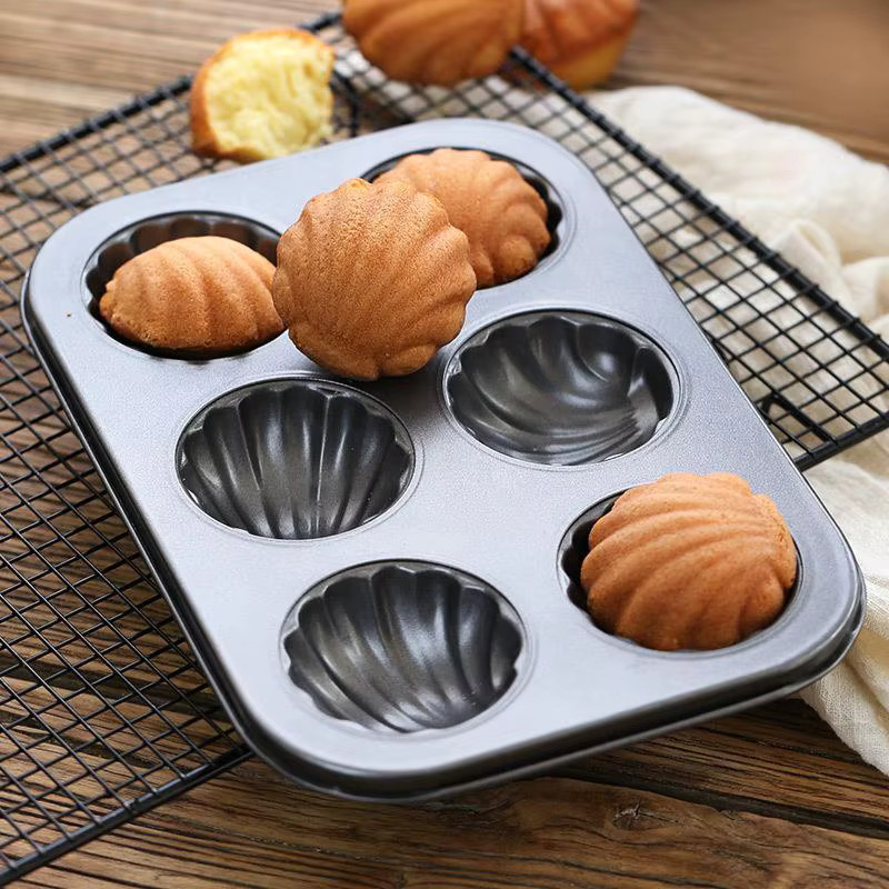 Madeleine Backform aus Carbonstahl für Shell-Kuchen mit 6 oder 12 Fächern - Bild 3