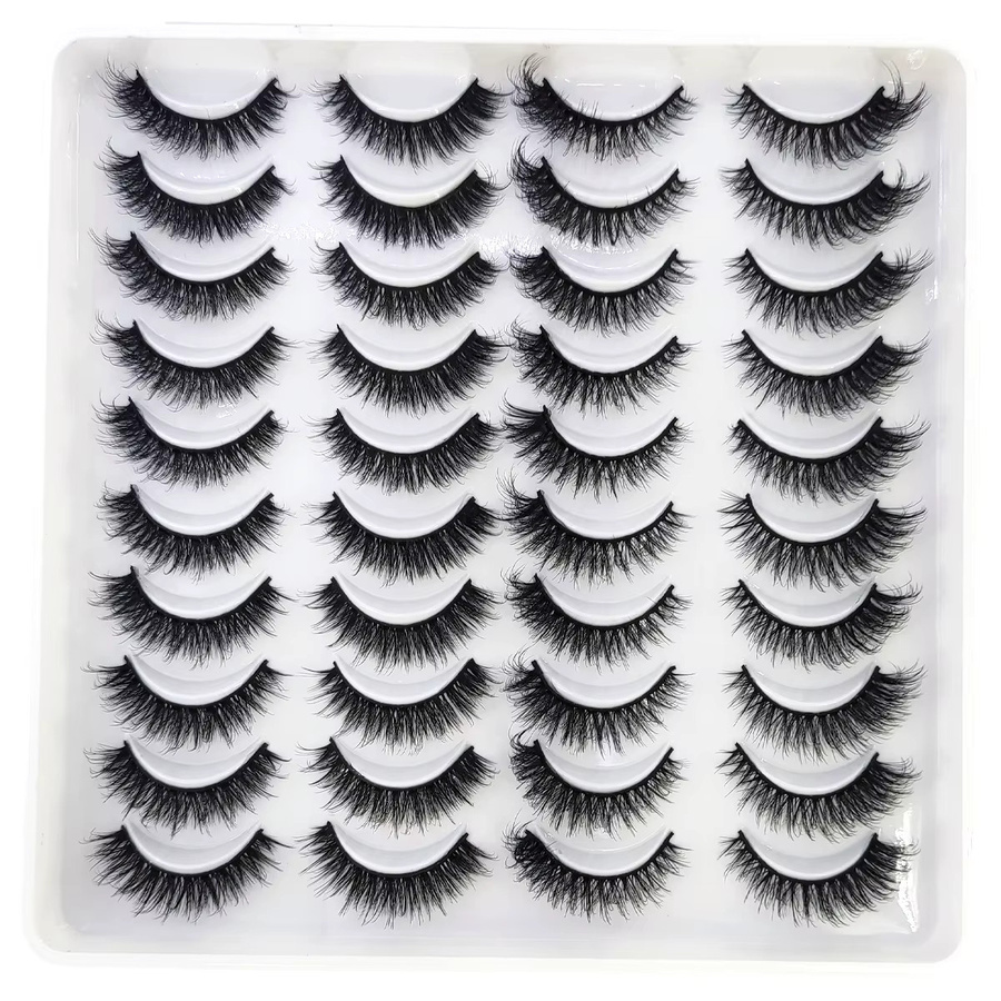 AMSDCN Künstliche Wimpern, 20 Paar, Black, Unisex - Bild 5