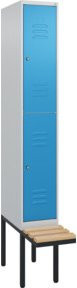C+P Doppelstock-Spind Classic PLUS mit Sitzbank, 1 Abteil, Buche-Hartholz, B/T/H: 212,0 x 30,0 x 81,5 cm - Bild 1