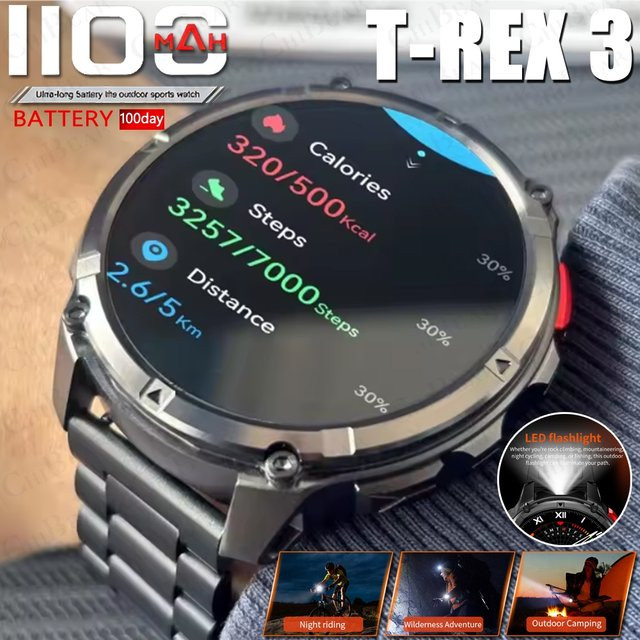 ChiBear Smartwatch, GPS, 5 ATM, Schwarz, Rund - Bild 1