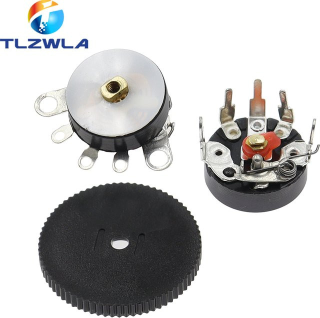 10er Set RV12mm Potentiometer mit einstellbarem Schalter in Schwarz, 10k und 50k Widerstand für Leistungsverstärker-Lautstärkeregelung - Bild 1
