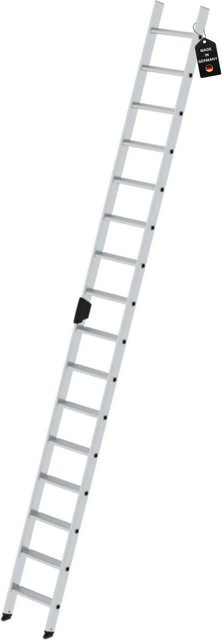 PROREGAL Stufen-Anlegeleiter ohne Traverse, 16 Stufen, Silber - Bild 1