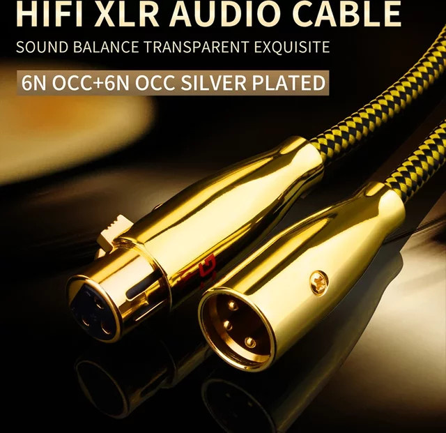YYTCG Hifi XLR Audiokabel aus reinem OCC OFC Kupfer mit Goldsteckern für Mikrofon und Mixer - Bild 1