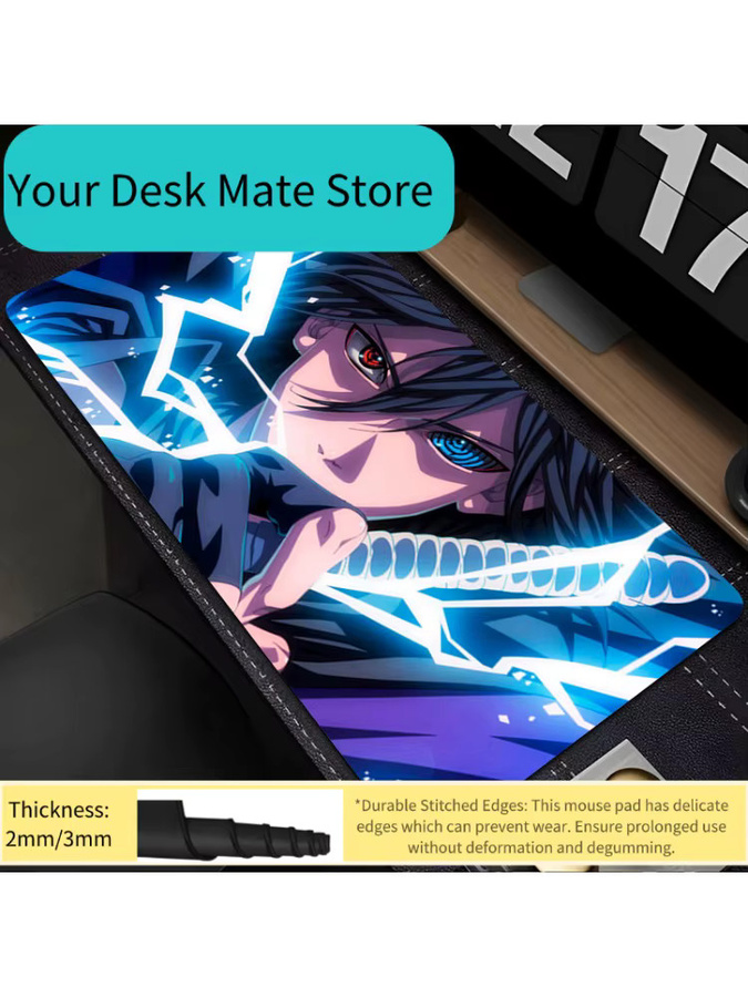 Bandai Naruto Sasuke Mauspad, große Gaming-Schreibtischunterlage aus Gummi in Multicolour mit verstärkten Kanten - Bild 2