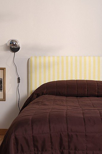MOLTON Kopfteil gepolstert in Gelb mit Streifenmuster, Breite: 166 cm, Höhe: 70 cm, Tiefe: 7,5 cm - Bild 1