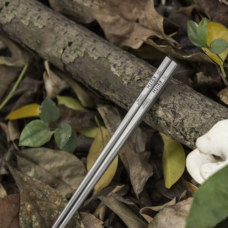 KEITH Titan-Stäbchen aus reinem Titan in Silber Matt, 23 cm Länge, antibakteriell und rutschfest - Bild 2