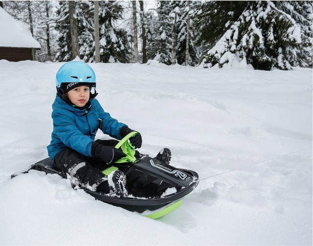Stiga Snow Power Schlitten mit Bremse und Lenkrad schwarz/grün - Bild 2