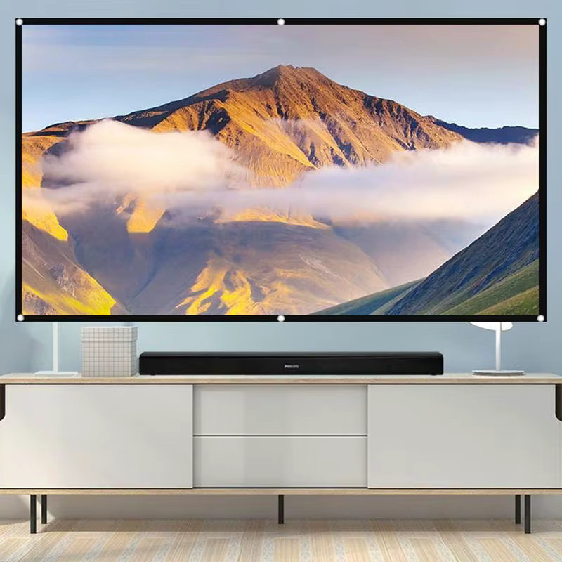 Tragbare Metall-Anti-Licht-Leinwand für Heimkino und Büro mit Haken, 60-133 Zoll für Tageslichtprojektion - Bild 2