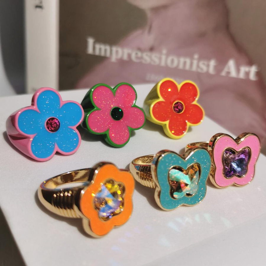 Blumenring Emaille, Bunt, Damen - Bild 1