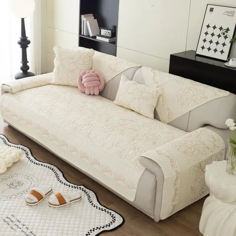 Modernes Sofakissen aus reiner Baumwolle in Beige, quadratisch, waschbarer Bezug, B/T/H: 70 x 70 x 70 cm - Bild 2