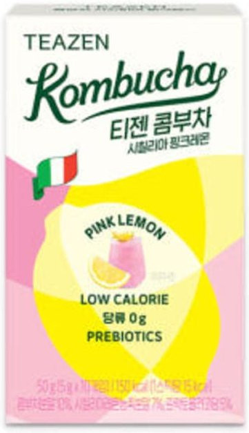 Teazen Kombucha Sizilianische Rosa Zitrone, Instant-Drink, 60 x 5 g - Bild 1