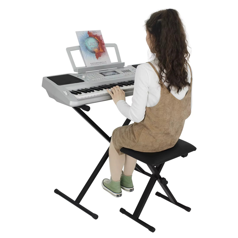 X-Style Tastaturbank höhenverstellbarer Klapphocker für elektronische Klaviere in Schwarz - Bild 2