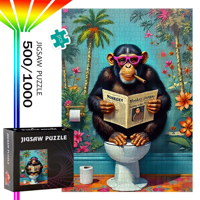Gorilla & Glasses Puzzle, 500 Stück/1000 Stück, Familienspiel - Bild 1