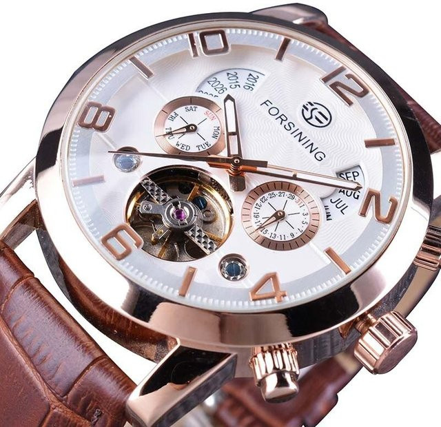 Forsining Armbanduhr, Automatik, Edelstahl, Leder, 46 mm, Herren - Bild 1