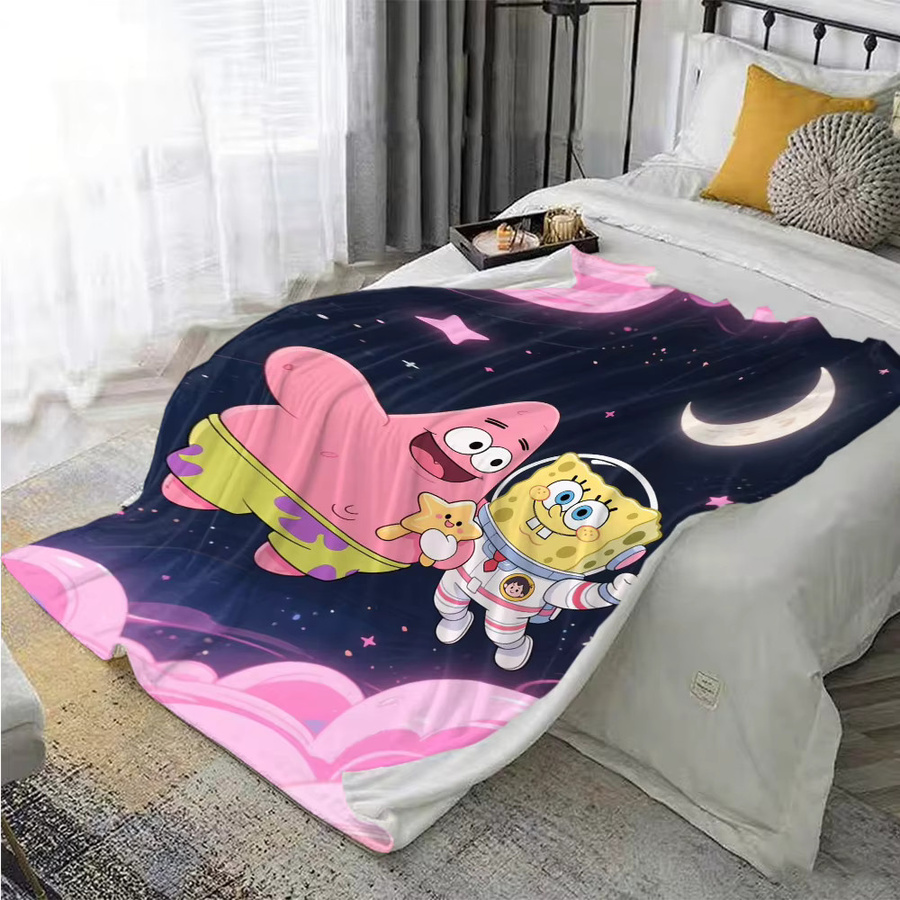 Flauschige Picknick- und Sofadecke von Potdemiel mit SpongeBob Motiv in Multicolour - Bild 2