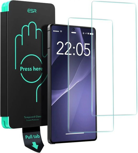 ESR Schutzfolie aus gehärtetem Glas für Samsung Galaxy S25 Ultra S938, Full Glue, transparent, 2 Stück - Bild 1