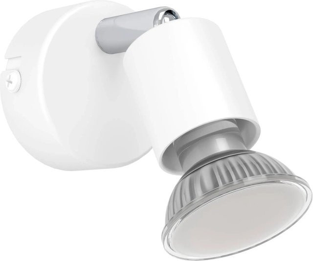 Eglo Wand- und Deckenspot Stecci-E 1-flammig in Weiß, verstellbar, GU10, rund, Metall - Bild 1