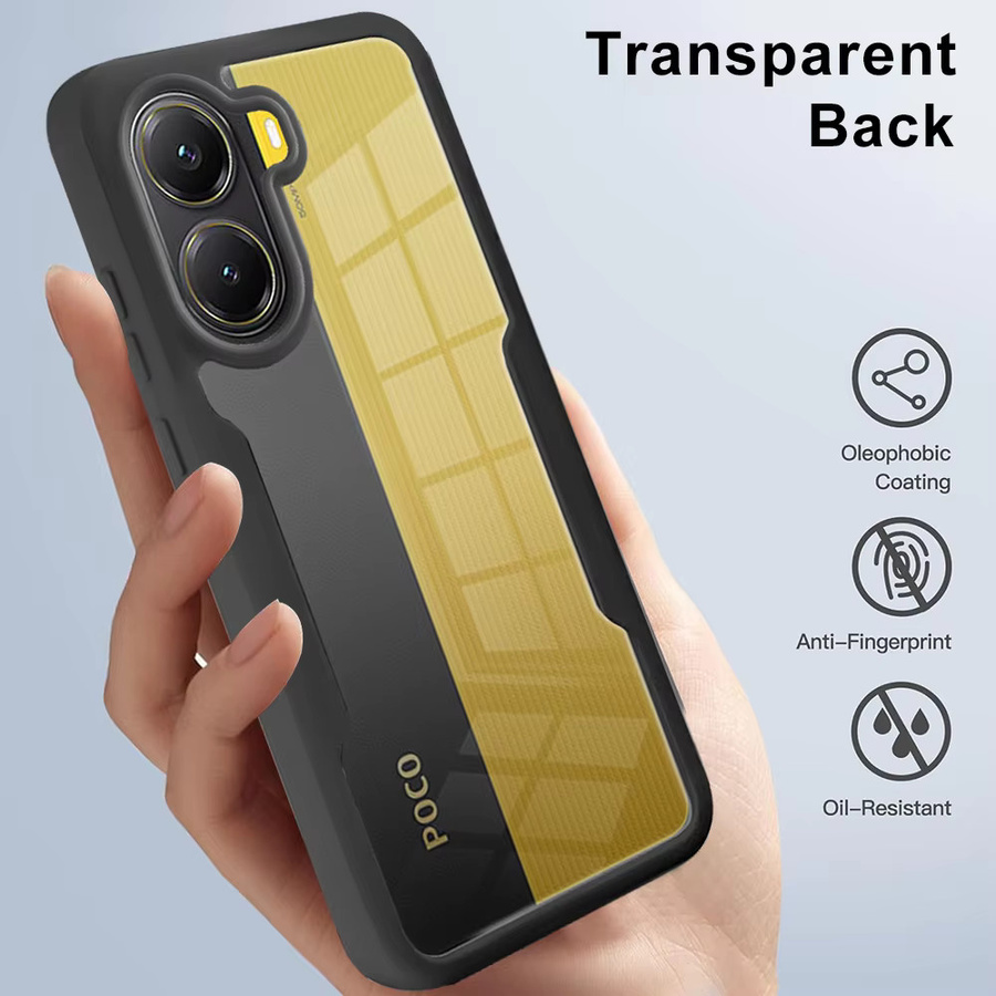 360-Grad-Vollschutzhülle für Xiaomi Poco X7 X6 X5 Pro mit HD-Bildschirmfolie und Silikon-TPU-Linsenschutz in Transparent und Pink - Bild 6