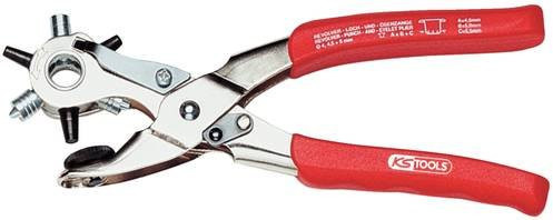 KS Tools Revolverlochzange aus Chrom-Vanadium in Rot, Länge: 220 mm - Bild 1