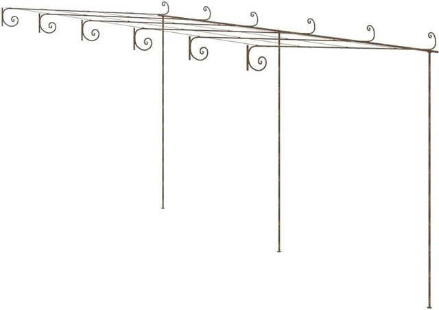 DELUKE RITTO Pergola aus Eisen in Antik-Braun, freistehende Rankhilfe aus Metall für Garten und Terrasse, B/T/H: 6 x 3 x 2,5 m - Bild 1