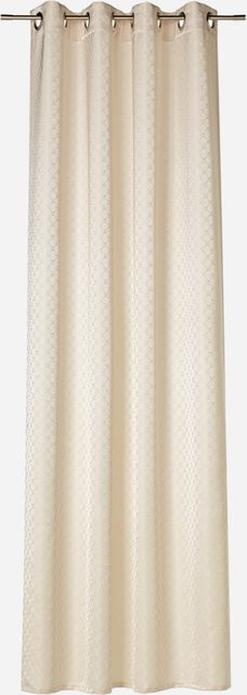 Joop Fertig-Vorhang Allover in Offwhite mit floralem Design und Ösen aus Satin-Polyester - Bild 1
