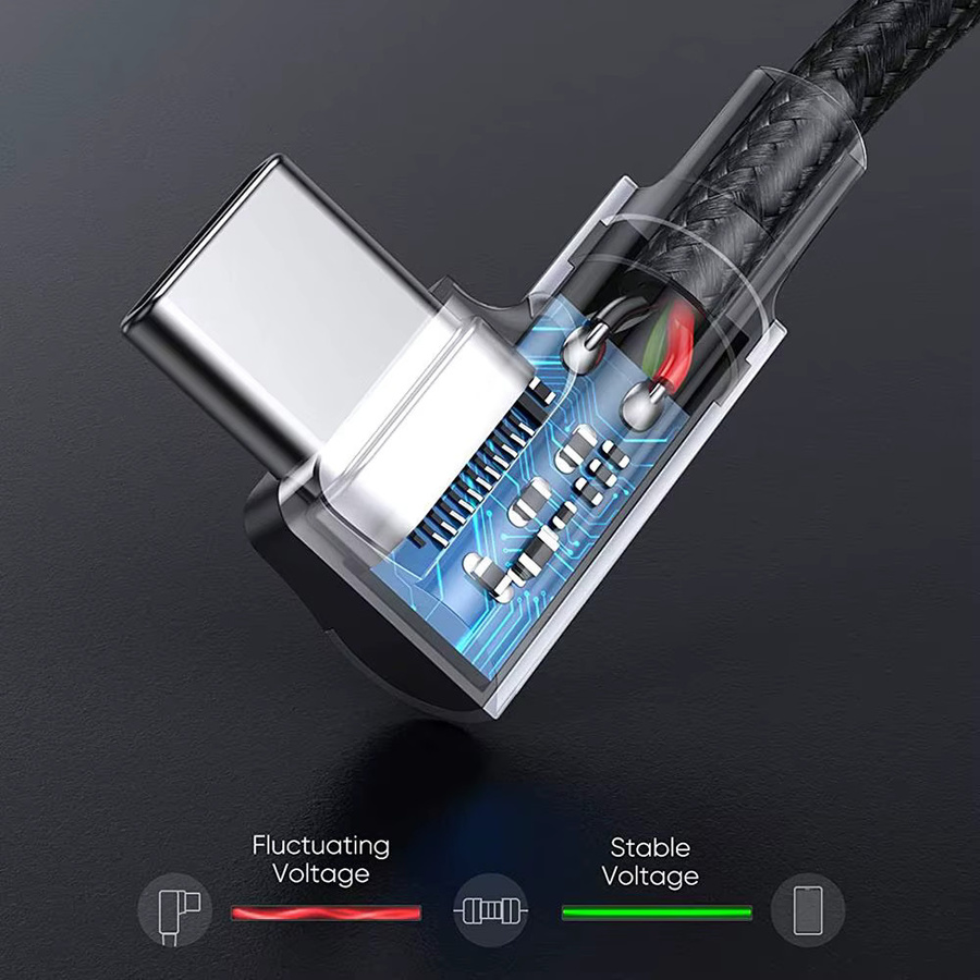 MIIQNUS USB-C auf USB-C Ladekabel mit 60W PD Schnellladefunktion, rechtwinkliges 90 Grad Datenkabel in Schwarz - Bild 6