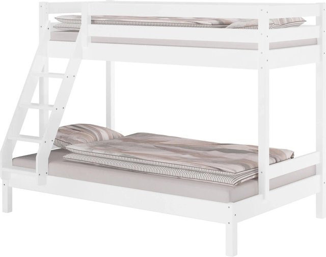 Erst-Holz Doppel Stockbett Modell 18 aus Massivholz in Weiß für Erwachsene B/T/H: 120 x 200 x 176,5 cm oder 80 x 200 x 176,5 cm - Bild 1