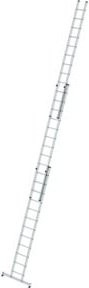 MUNK Aluminium-Schiebeleiter 3-teilig mit nivello-Traverse, Silber, 3 x 12 Sprossen - Bild 1