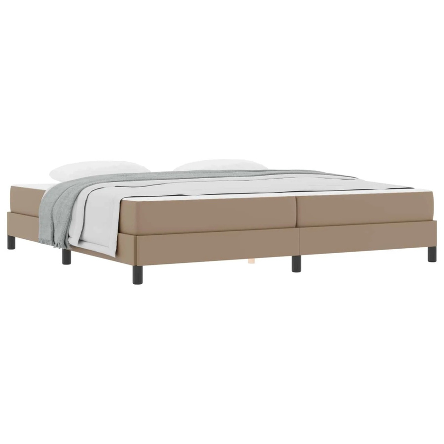 vidaXL Bettrahmen mit Matratze in Cappuccino Braun, modernes Hybridbett aus Stoff und Holz, B/T: 200 x 200 cm - Bild 2