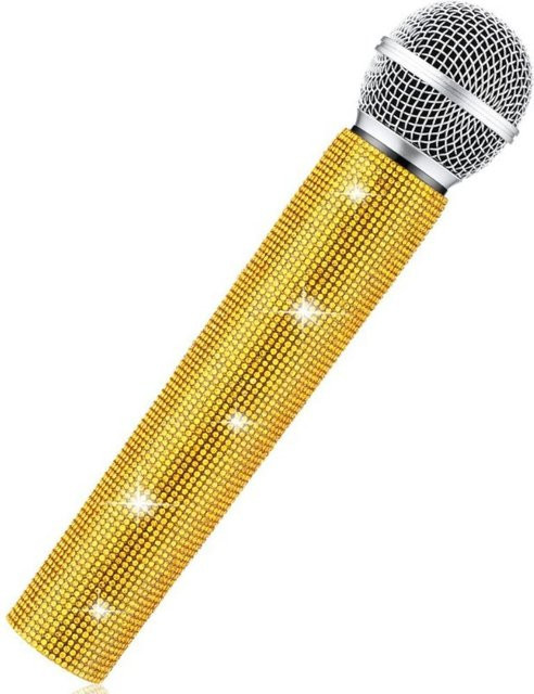 Senxing Glänzende kabellose Mikrofon-Griffabdeckung mit Strasssteinen in Gold - Bild 1