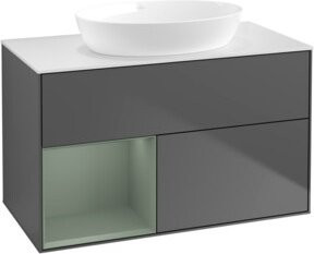 V&B Waschtischunterschrank Finion 100 in Anthrazit lackiert, Breite: 100 cm, Höhe: 50,1 cm, Tiefe: 50,1 cm - Bild 1