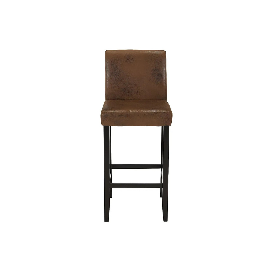 Vente-unique Barhocker Santos in Schokoladenbraun mit Microfaser-Bezug im Vintage Look, Höhe: 46 cm - Bild 2