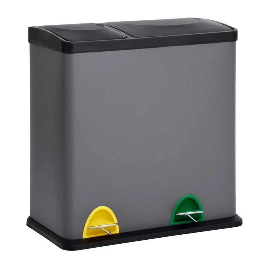 Svita TC2Combo35 Mülleimer mit Trennsystem für die Küche, Grau, 35 Liter (12l + 23l) mit Treteimer und herausnehmbaren Inneneimern - Bild 2