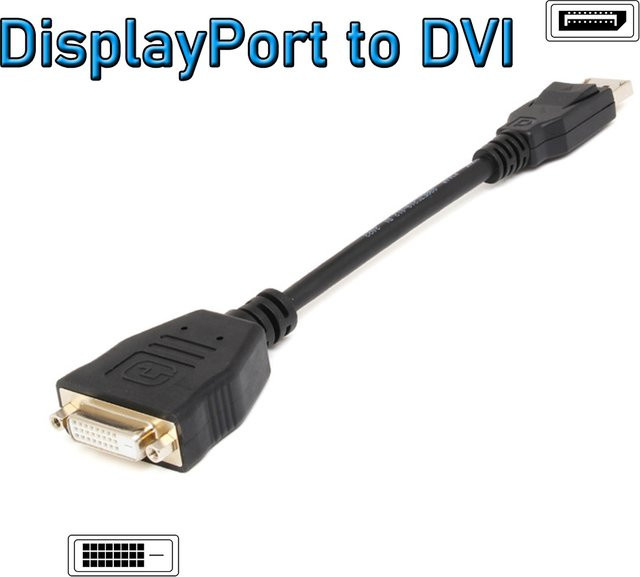 VBDWRM DisplayPort-zu-DVI-Kabel in Schwarz für 1080P Auflösung zur Verbindung von PC oder Laptop mit Monitor - Bild 1