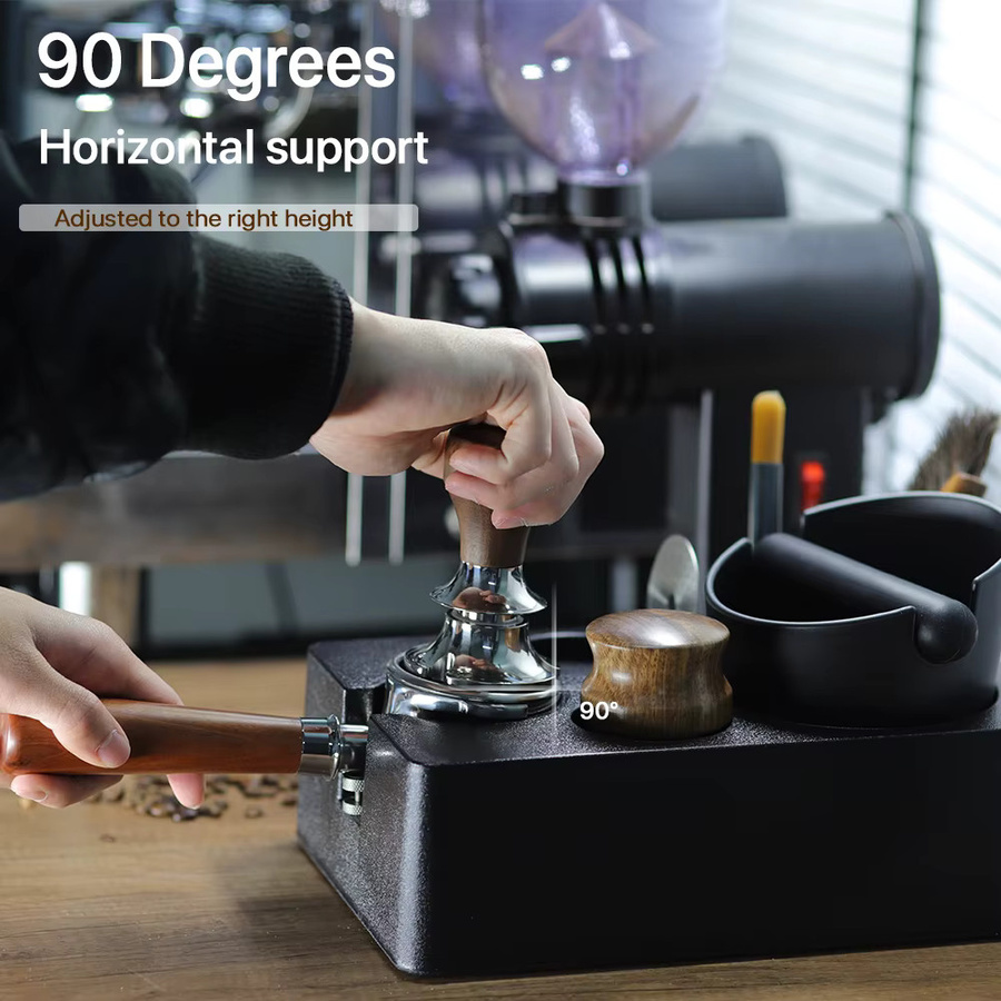 MHW-3BOMBER Espresso Zubehör Set mit Siebträger Rack, Distributor und Tamper in Schwarz aus Kunststoff - Bild 4