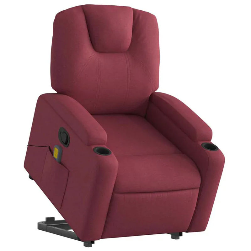 vidaxl Aufstehhilfe Massagesessel für Senioren, verstellbar, Farbe: Rot, Stoffbezug - Bild 4