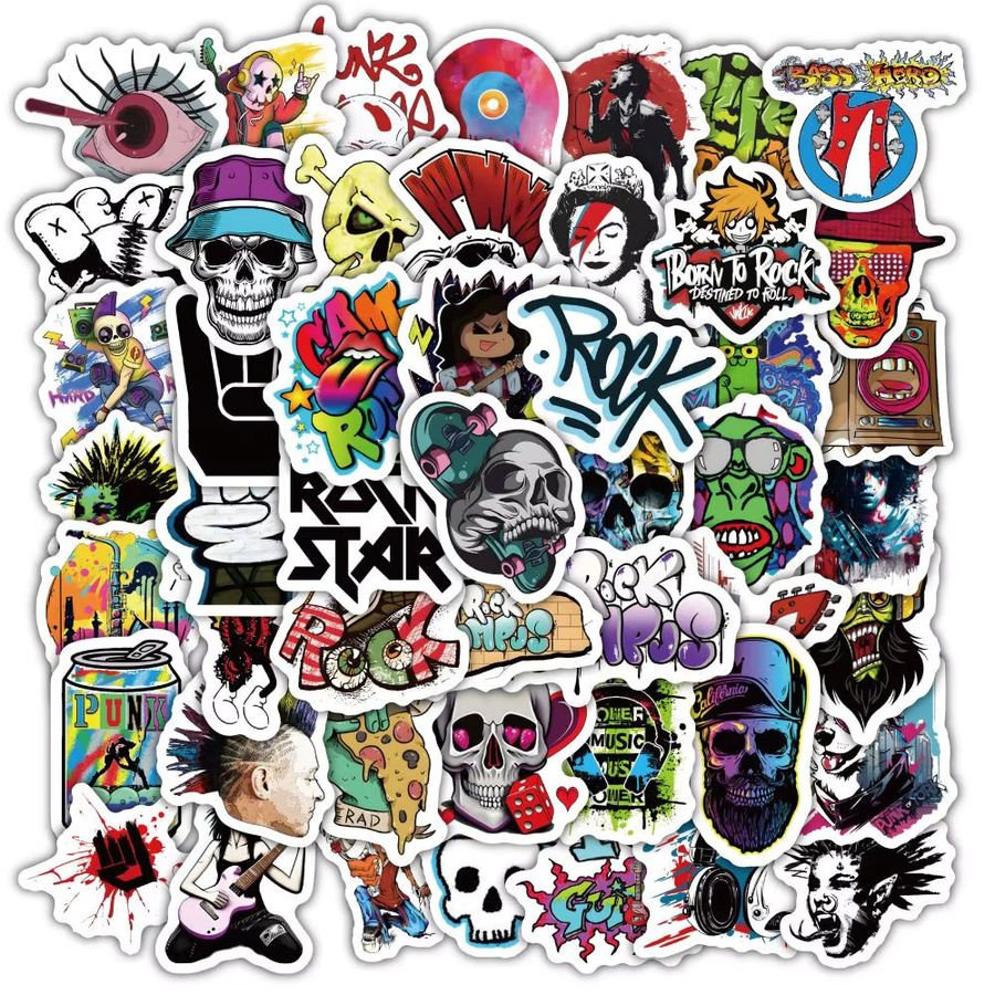 60 Stück Cartoon Hip Hop Rock Goth Graffiti Aufkleber LanLanStickersWorld Multicolour - Bild 2