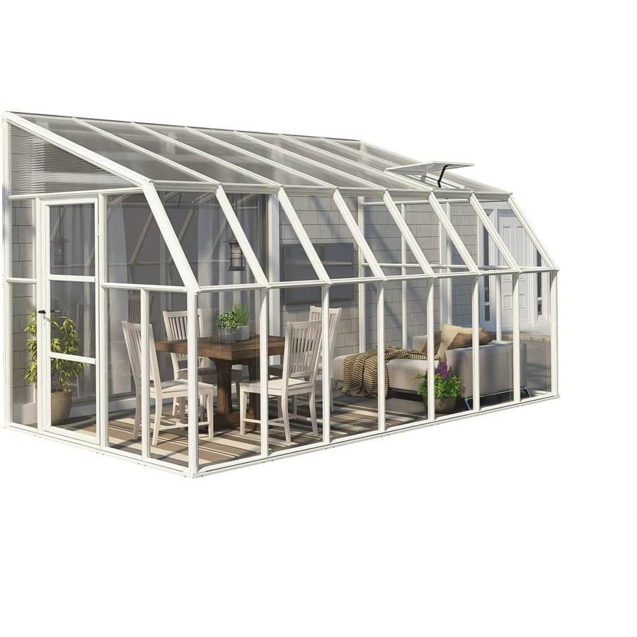 Palram - Canopia Gewächshaus Weiß mit Fundamentrahmen und Regenrinnen aus Polycarbonat, 11,5 m² - Bild 2
