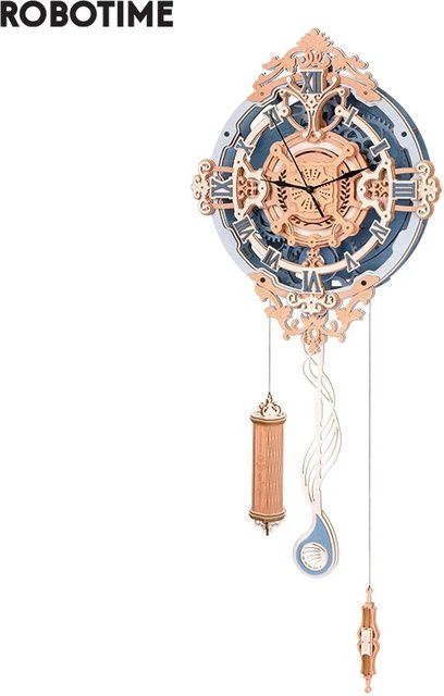 Robotime 3D Holzpuzzle Wand-Quarzuhr, Mechanisches Design, ab 14 Jahren - Bild 1